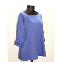 Poszerzana tunika z modnym rękawem typu raglan - kobaltowa